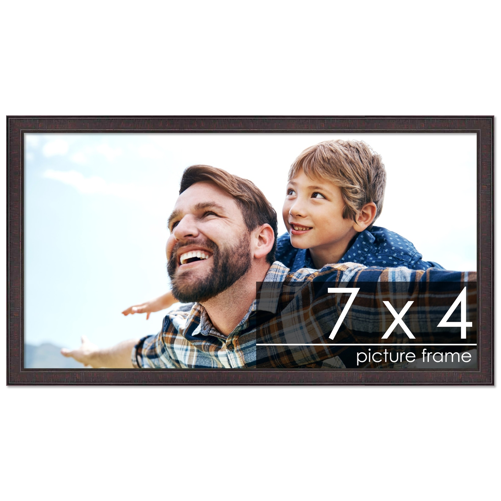 7x4 Distressed/Aged Mahogany Complete Wood Picture Frame with UV