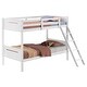 preview thumbnail 5 of 34, Luxury Twin-over-Twin Bunk Bed with Angled Ladder, White
