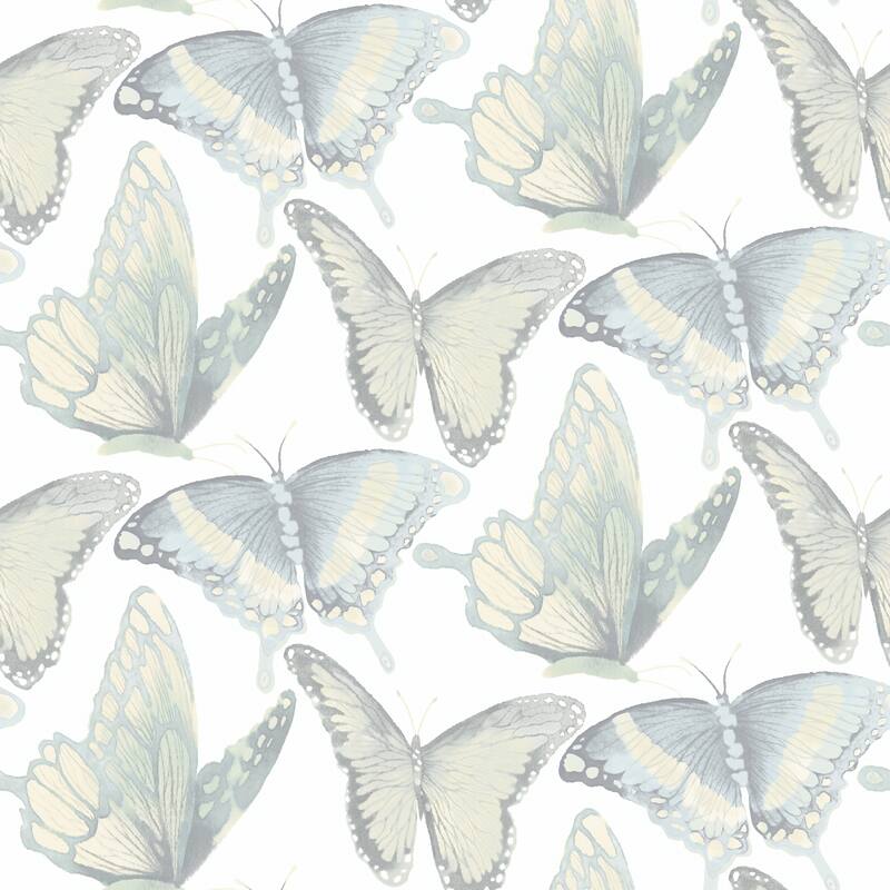 Chesapeake Janetta Mint Butterfly Wallpaper