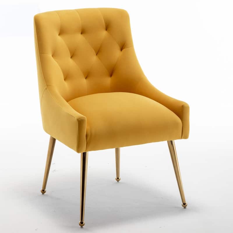 Modern Glam Velvet Dining Chair Set of 8 for Dining Room, Tufted Vanity Chair for Living Room (no table)