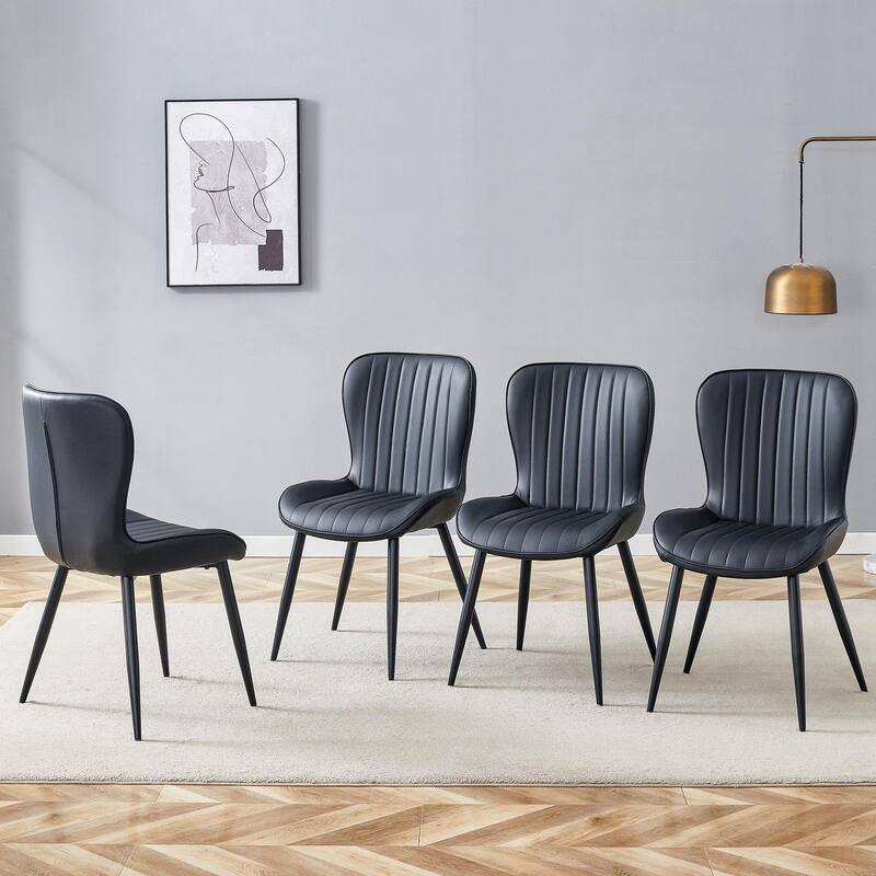 The Minimalist Ergonomic Dining Chair Comes In A Pack of 4, With A Comfortable Design Of Extended And Curved Seat Cushions