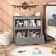 preview thumbnail 4 of 30, Costway Toy Storage Organizer for Toys & Books 4-Cubby Kids Bookcase - See Details Grey