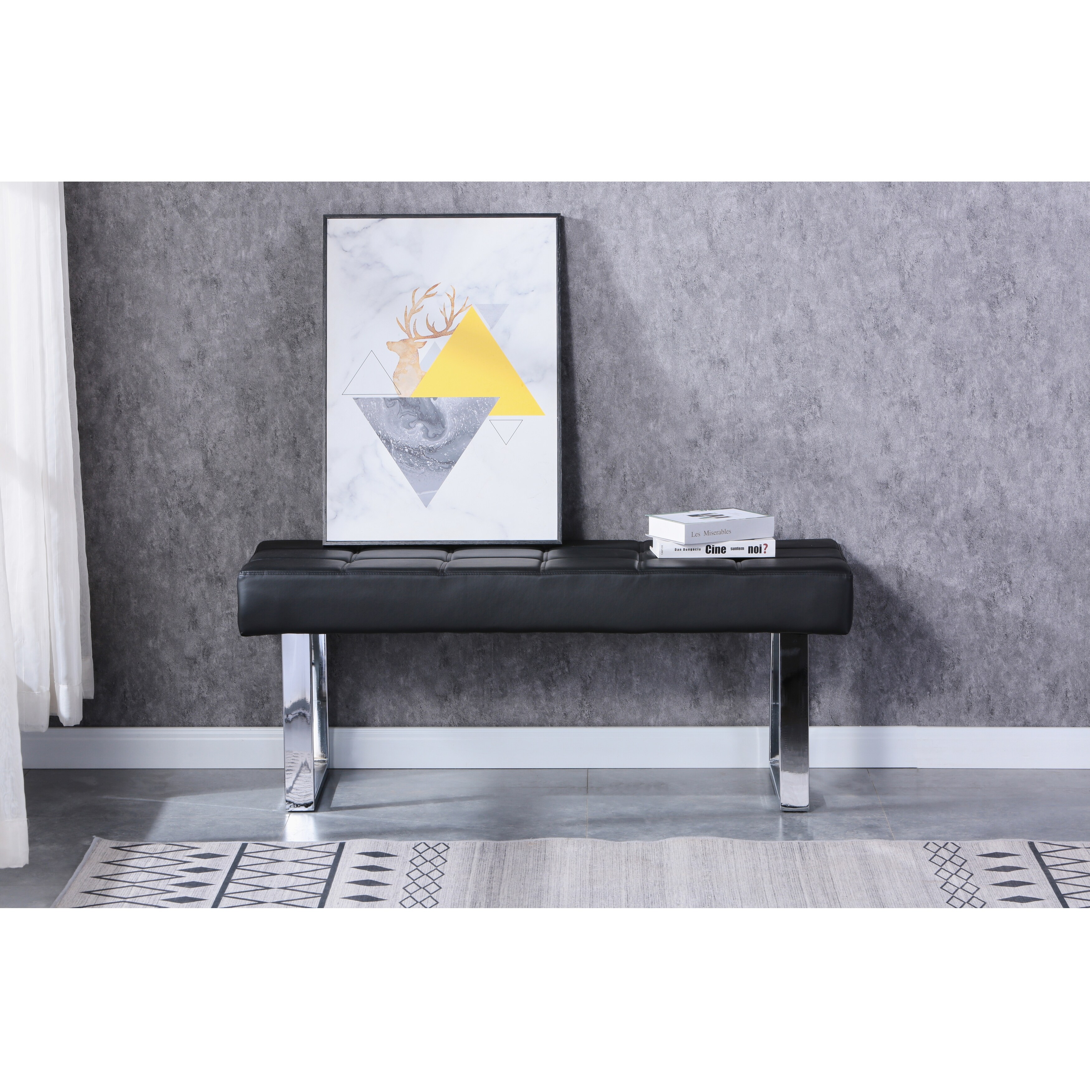 Dining bench faux 2025 leather