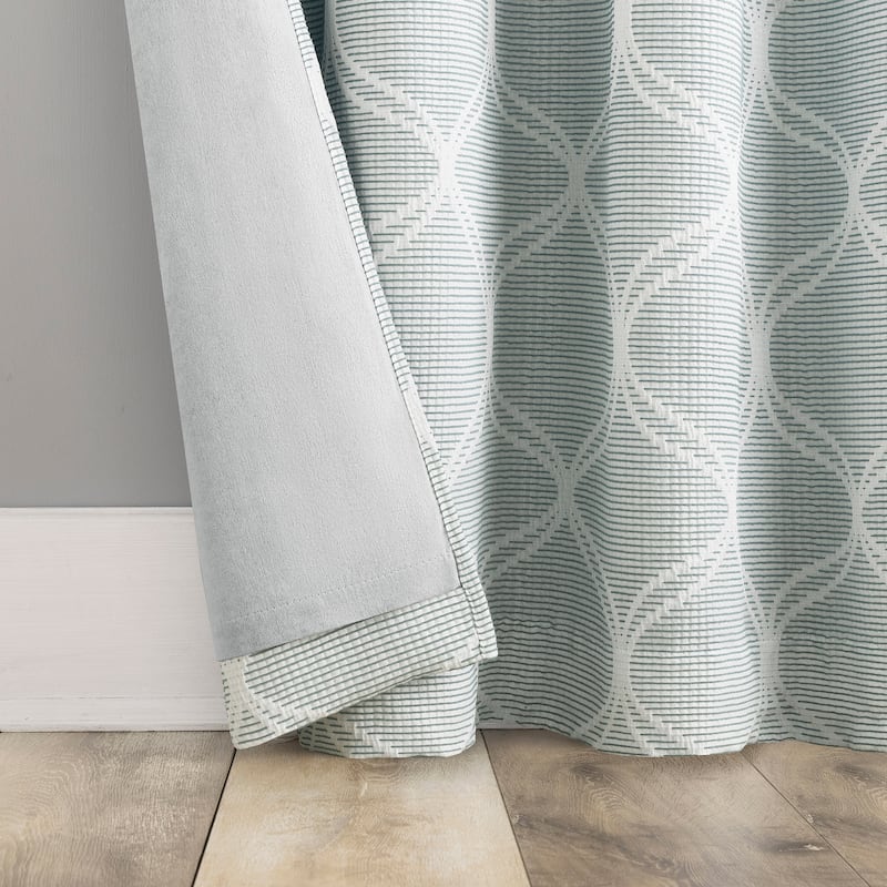 Sun Zero Tikal Woven Ogee Total Blackout Grommet 1-Piece Curtain Panel, Single Panel