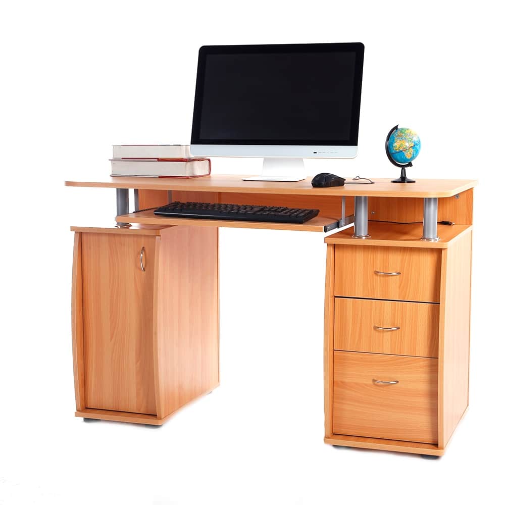 45" Portable 1pc Door with 3pcs Drawers Computer Desk