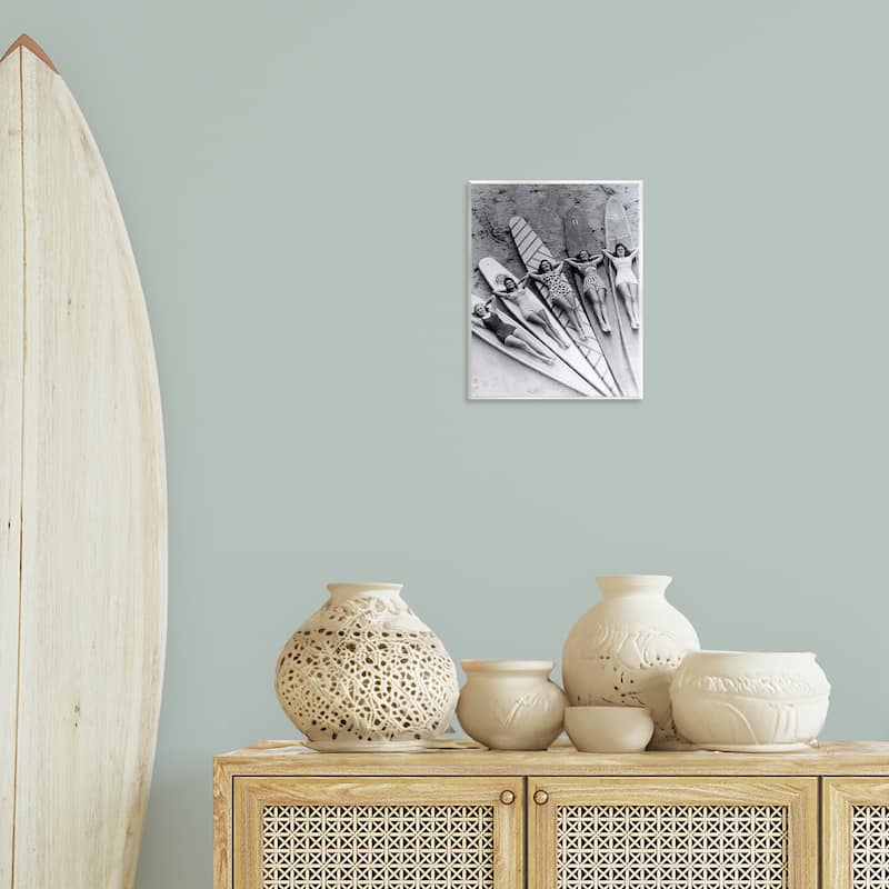 Stupell Vintage Women on Surfboards Wall Plaque Art Design By Arlington Prints