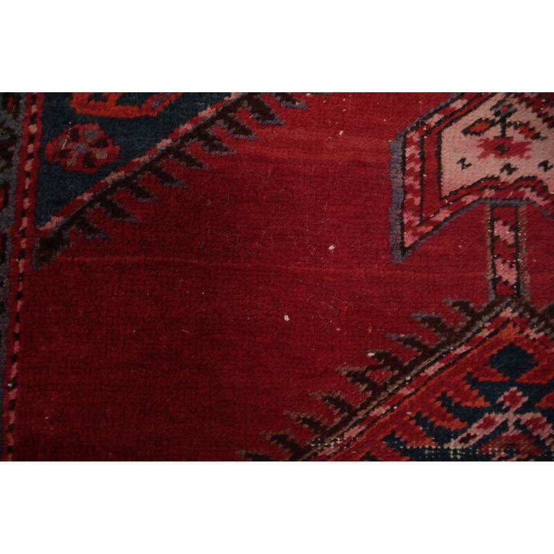 Hand Knotted Oriental 100% Wool Carpet Traditional Geometric Red Heriz Runner Rug - 17' 1'' X 3' 3''