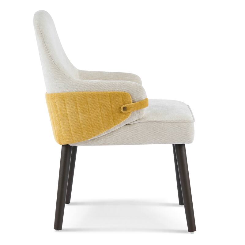 Christopher Knight Home - Modern Upholstered Dining Chair Set with Two-Tone Fabric Armchair Design