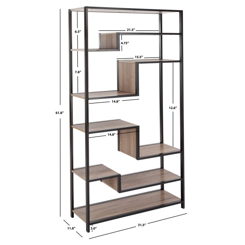 SAFAVIEH Corentine Light Brown/ Black Etagere - 31.5' x 11.8' x 61.8' - 32Wx12Dx62H