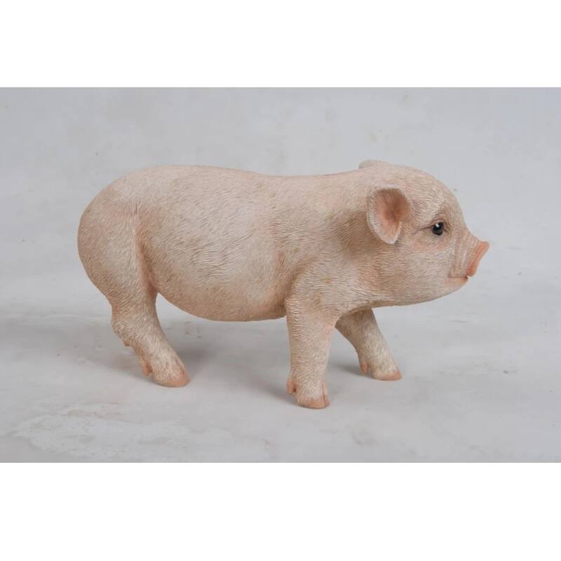 9" Standing Baby Piglet Outdoor Garden Statue
