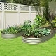 preview thumbnail 28 of 34, Outsunny 2PCS Galvanized Raised Garden Bed, Raised Beds for Gardening with Plant Support Stakes and Rubber Strap Edging Silver