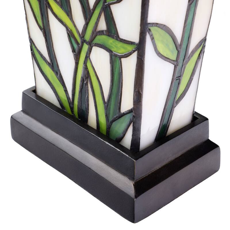 Maison River of Goods Bronze Polyresin and Stained Glass 15.5-Inch Table Lamp - 8.25" x 4.25" x 15.5"