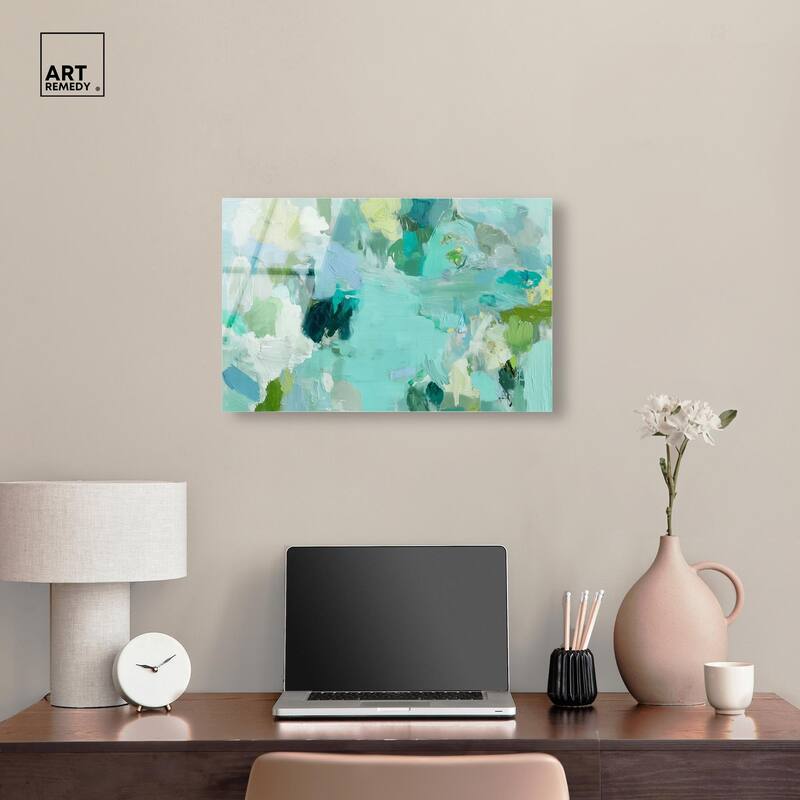 Alista Green Blues Acrylic by Art Remedy, Ready to Hang