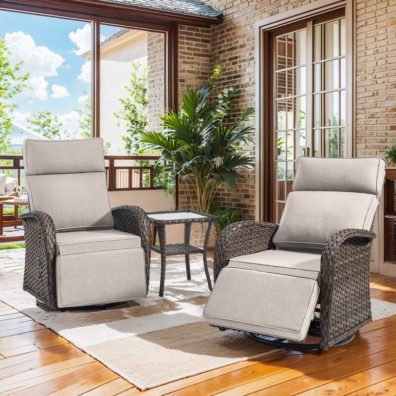 Pocassy Lounge Chair Swivel Reclining Chair with Adjustable Backrest