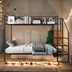preview thumbnail 2 of 22, Versatile Design Twin over Full Metal Bunk Bed with Ladder and Wardrobe