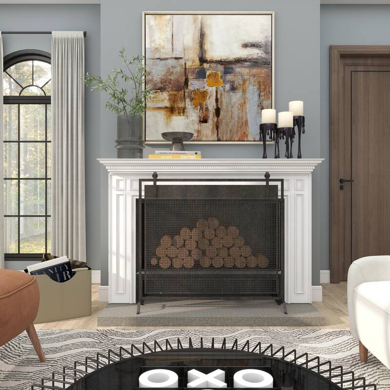 Gray Glass Wide Ribbed Candle Holder with Fluted Center