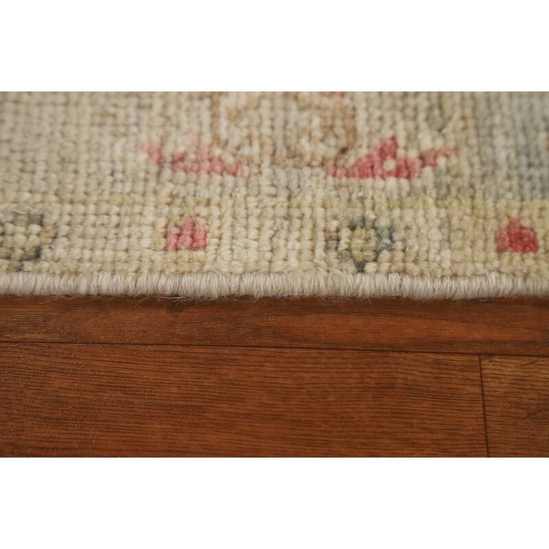 Geometric Oushak Turkish Oriental Rug Wool Hand-knotted Bedroom Carpet - 2'11" x 3'7"