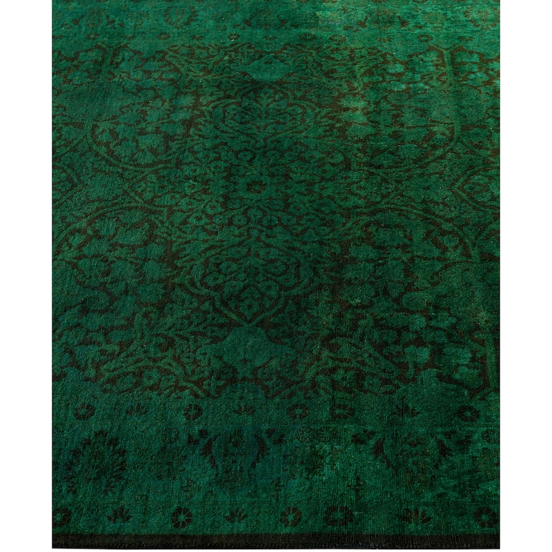 Overdyed One-of-a-Kind Hand-Knotted Area Rug - Green - 4' 1" x 6' 8"