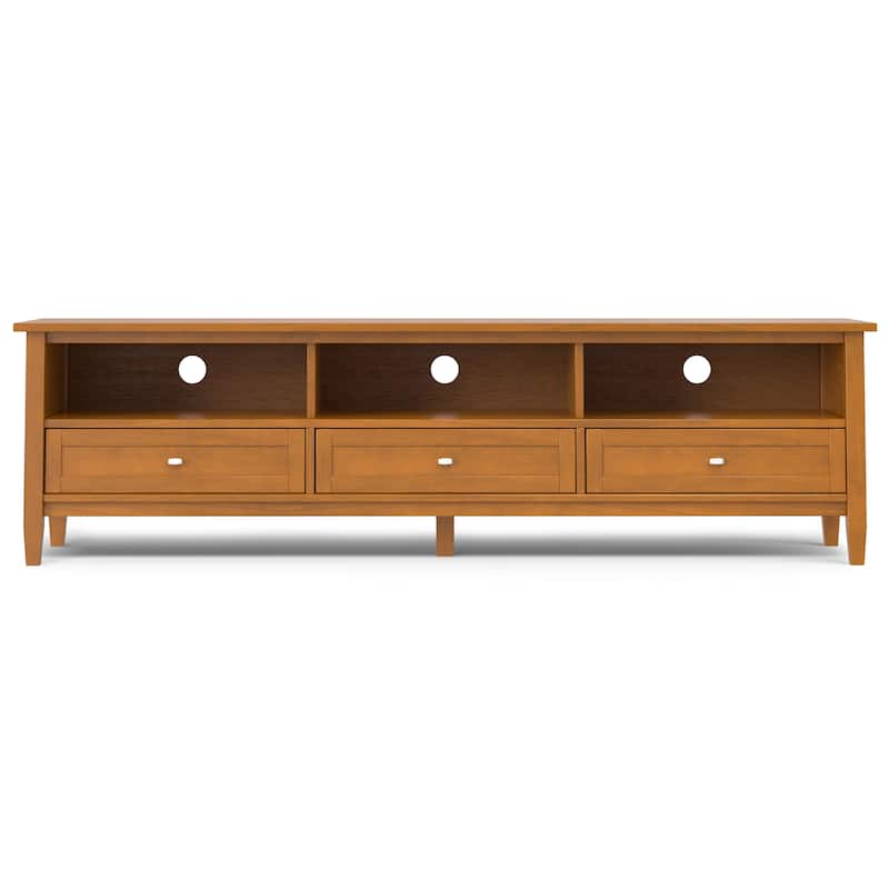WYNDENHALL Norfolk SOLID WOOD 72" Wide Transitional TV Media Stand For TVs up to 80" - 18" d x 72" w x 20" h