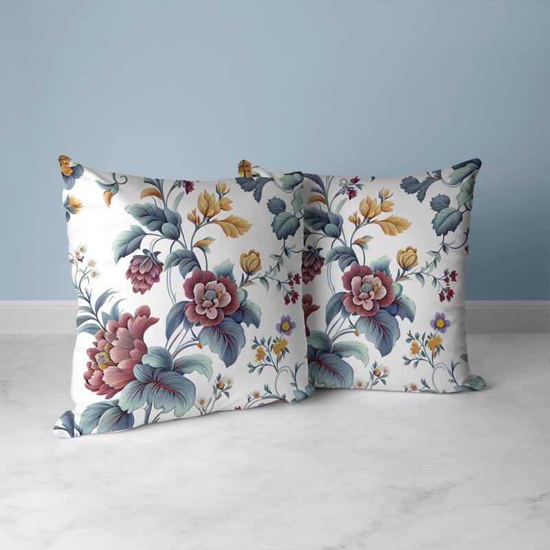 Orchit Magic Faux Suede Reversible Throw Pillow White and Blue