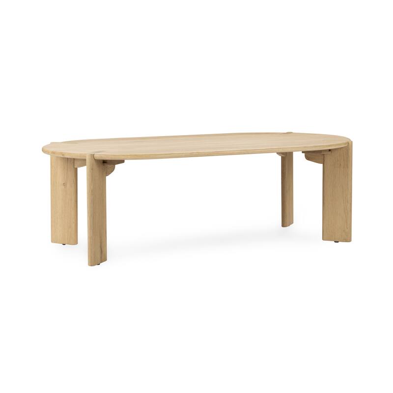Kering Oak Wood Oval Coffee Table by Kosas Home