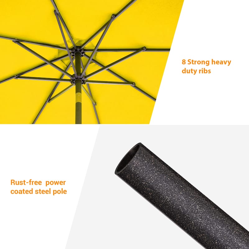 BONOSUKI 9ft Patio Umbrella,Outside Deck Table Umbrella,w/Tilt Crank