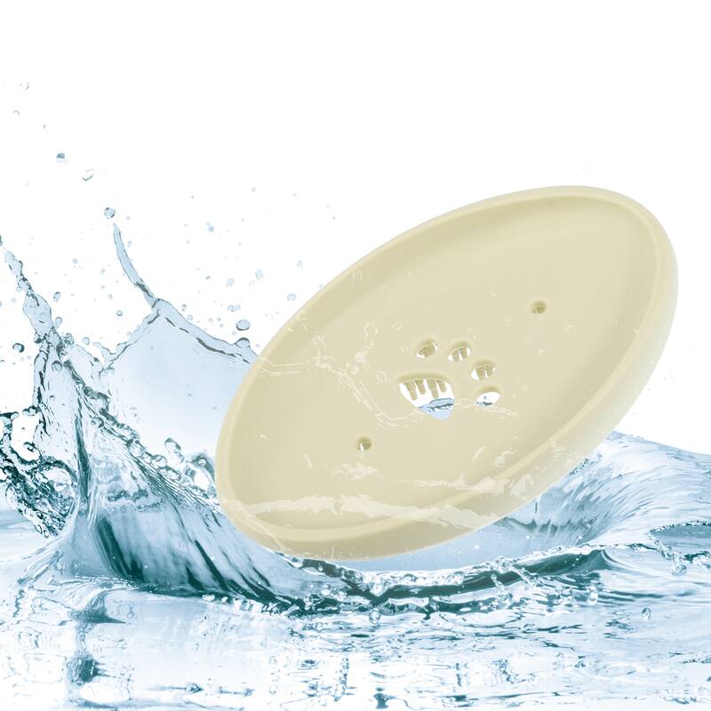 Soap Dish Soap Cleaning Storage for Bathroom Kitchen Silicone 11.5x7cm