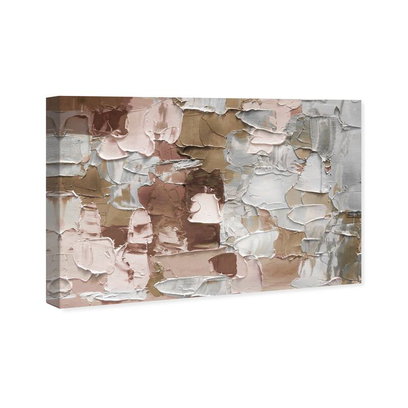 Wynwood Studio Canvas Abstract Mornings in Costa Mesa Pink and Silver Modern & Contemporary Wall Art Canvas Print