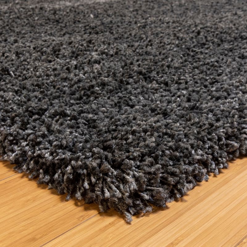Gertmenian Ultimate Solid Charcoal Grey Plush Shag Area Rug