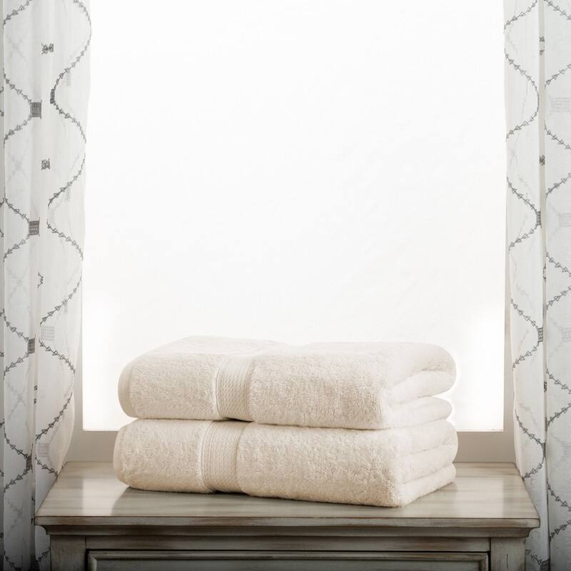 Blue Nile Mills Egyptian Cotton Plush Heavyweight 750 GSM Absorbent Bath Towel Set - Cream