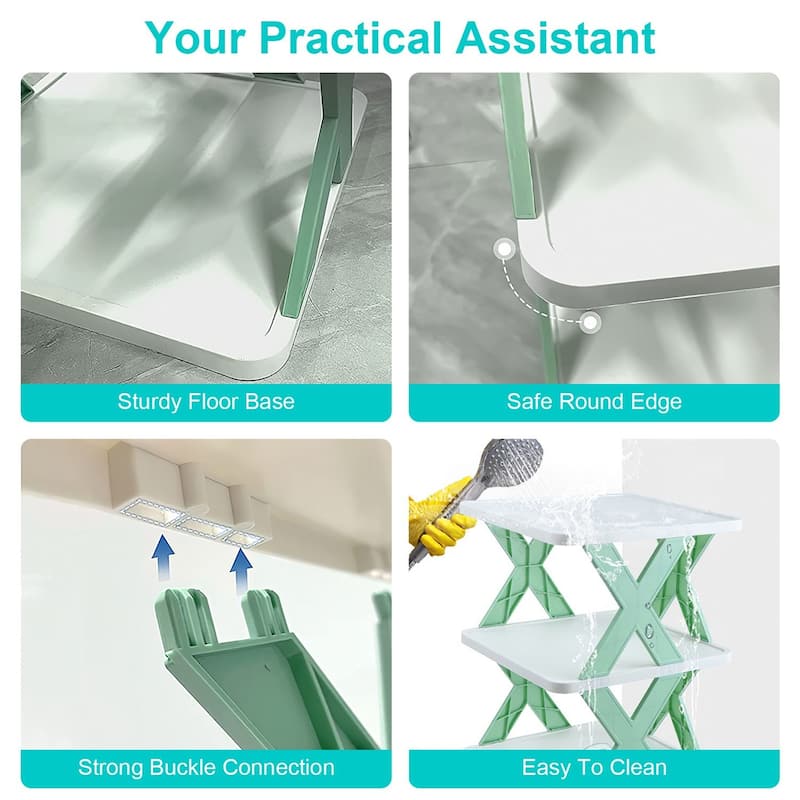 9 Tier Narrow Entryway Shoe Rack Plastic Vertical Shoe Organizer