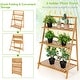 preview thumbnail 3 of 7, Costway 3 Tier Outdoor Bamboo Flower Pot Shelf Stand Folding Display