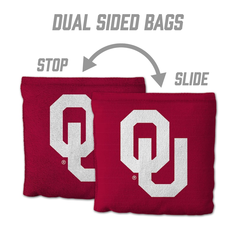 Oklahoma Sooners NCAA Dual Sided Pro Stop & Slide Cornhole Bags