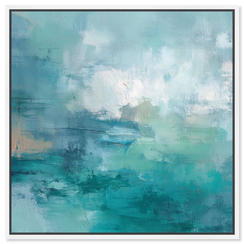 Green Blue II Canvas by Art Remedy - White - 20" x 20"