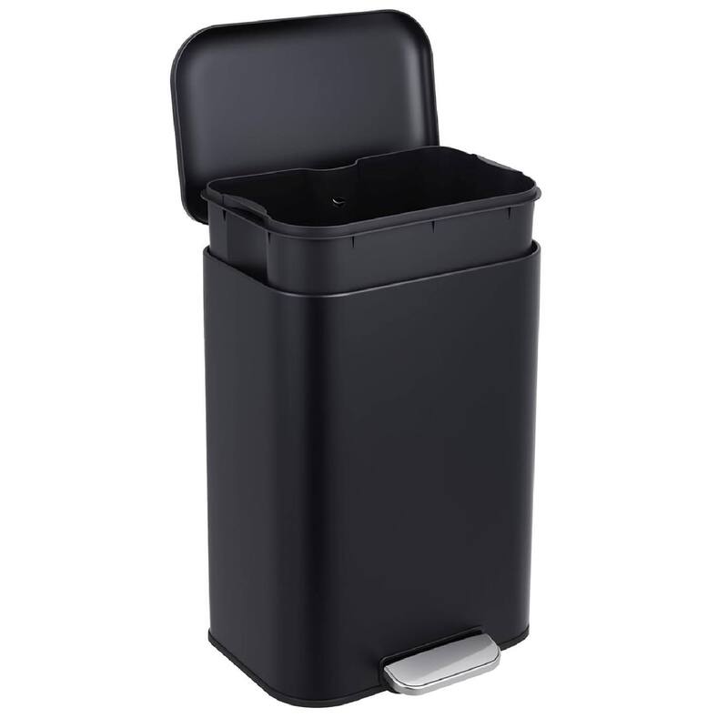 13 Gal Fingerprint-Proof Step Rubbish Bin, Trash Can for Bathroom, Kitchen