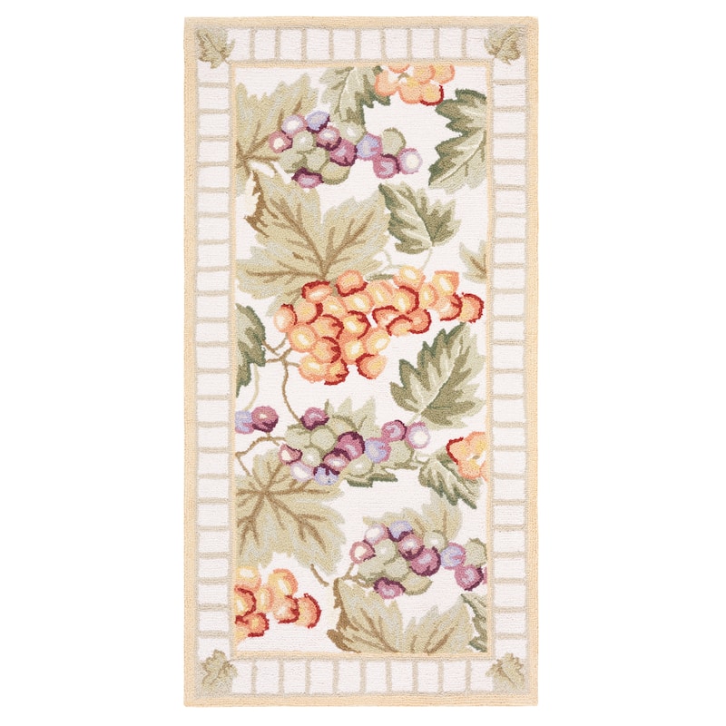 SAFAVIEH Handmade Chelsea Puzzle French Country Wool Rug - 2'6" x 5' - Ivory