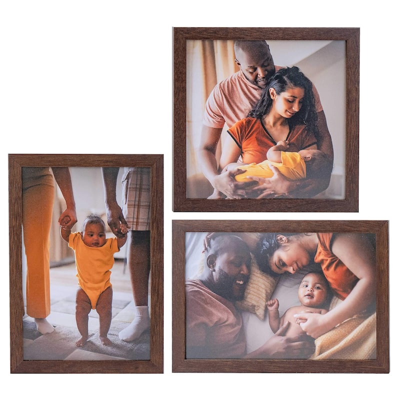 24x11 Frame Brown Mahogany Solid Wood Picture Frame Includes UV