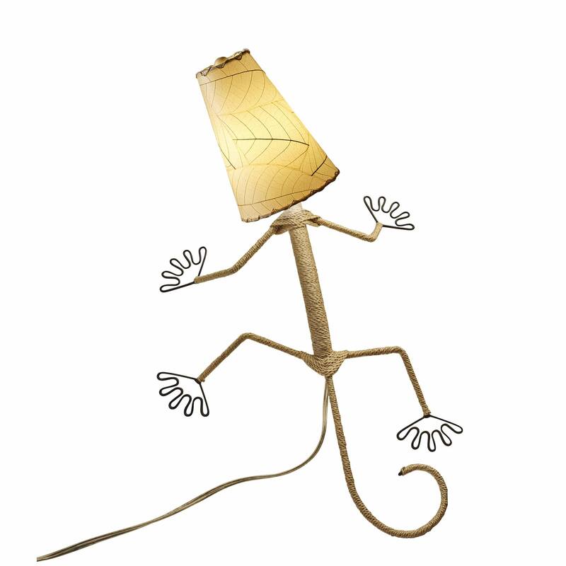 Gecko Wall Lamp Combo, Cocoa Leaves Shade, 16 x 7 x 24 in. - 16 x 7 x 24 - Natural