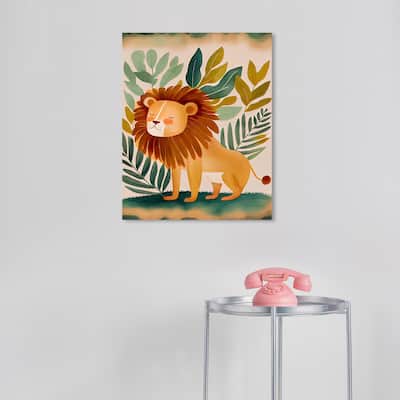Wynwood Studio Canvas Animals Lion Jungle Brown and Modern & Contemporary Wall Art Canvas Print - Brown, Green