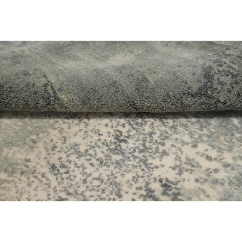 Hand Knotted Oriental Viscose Silk Carpet Modern Abstract Beige & Ivories Abstract Area Rug - 7' 2'' X 5' 4''