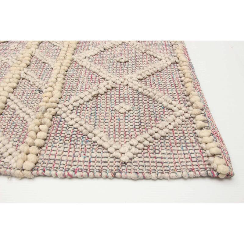 ECARPETGALLERY Braid weave Sienna Pink Wool Rug - 4'11 x 8'4