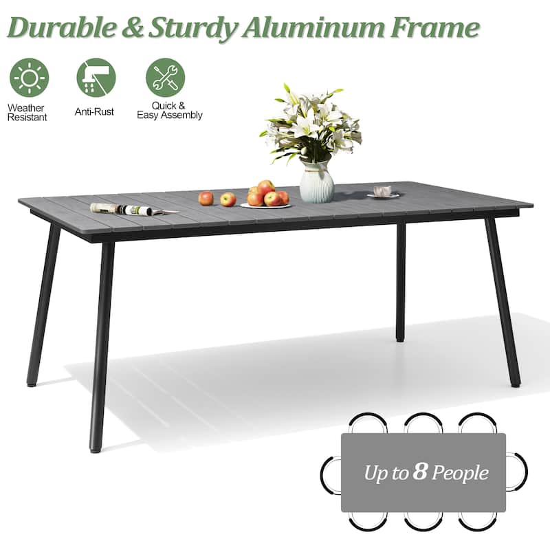 VredHom Outdoor Patio Aluminum Dining Table