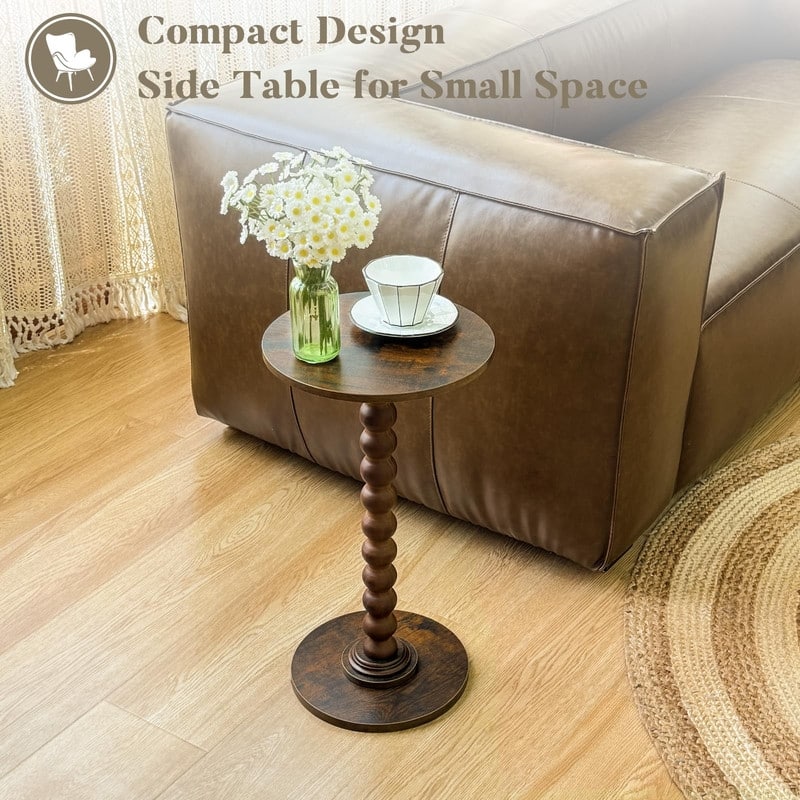 Round Side Table - 11.8"D x 11.8"W x 21.6"H