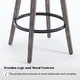 preview thumbnail 11 of 24, HOMYKA Tufted Swivel Bar Stool with Wood Grain Chair Legs Set of 2