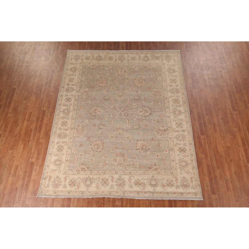 Hand Knotted Oriental 100% Wool Carpet Transitional All-Over Beige & Ivories Oushak Area Rug - 10' 2'' X 8' 2''