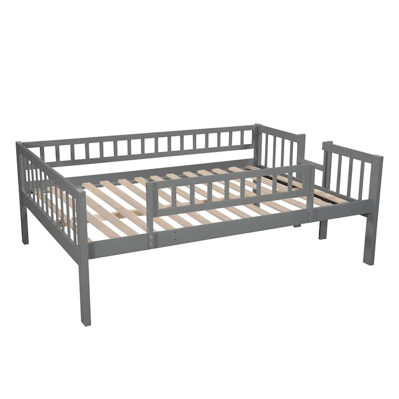 Convertible Full-Over-Full-Over-Full Triple Bunk Bed with Built-In Slide and Dual Ladders by Harper&Bright Designs