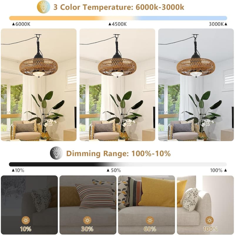 Waterproof Outdoor Ceiling Fan with Lights Remote Control