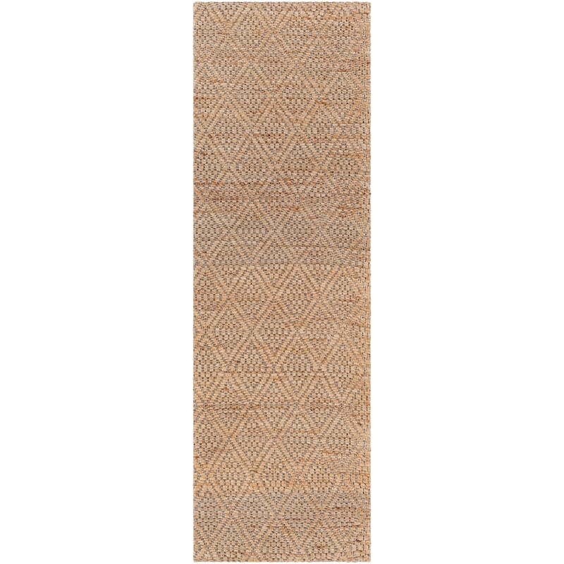 Artistic Weavers Barrow Diamond Bohemian Jute Area Rug - 2' 6" x 8' - Tan