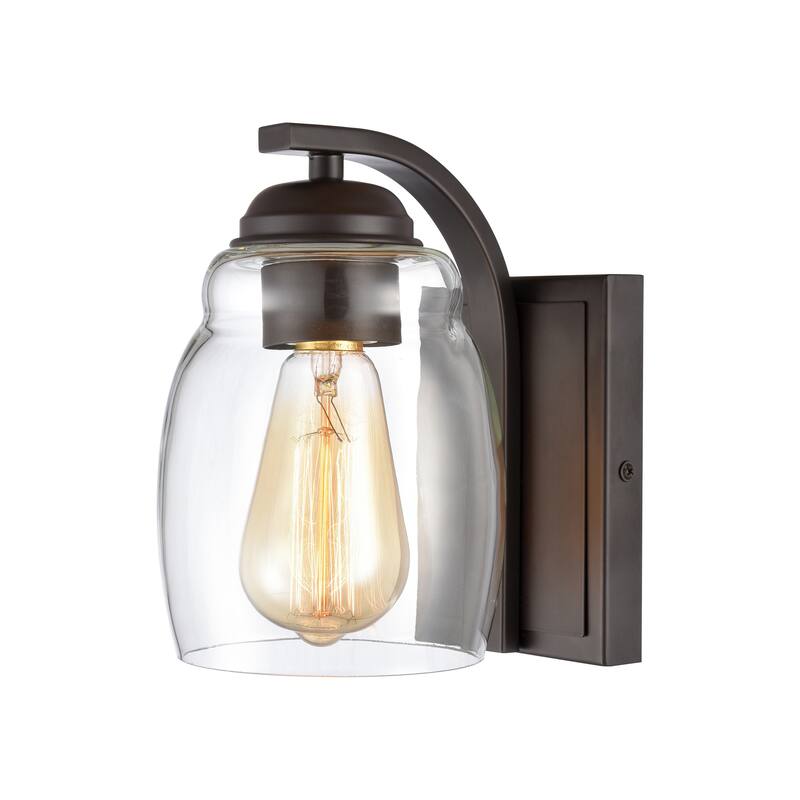 Elk Home Calistoga Oil Rubbed Bronze With Seedy Glass 1 Light Sconce