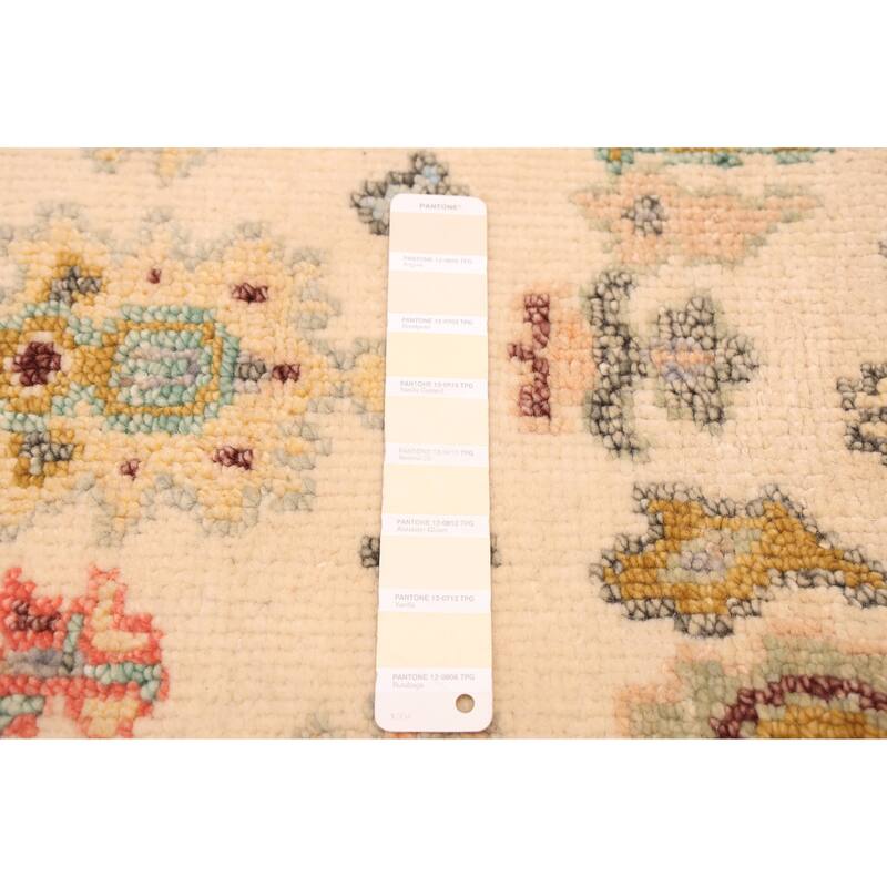 ECARPETGALLERY Hand-knotted Modern Oushak Cream Wool Rug - 2'6 x 11'8